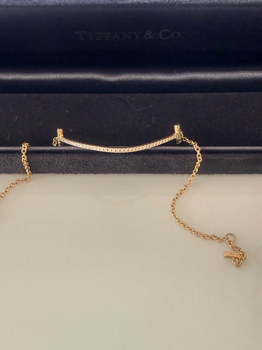 Tiffany & Co. Gold Smile Bracelet with Diamond